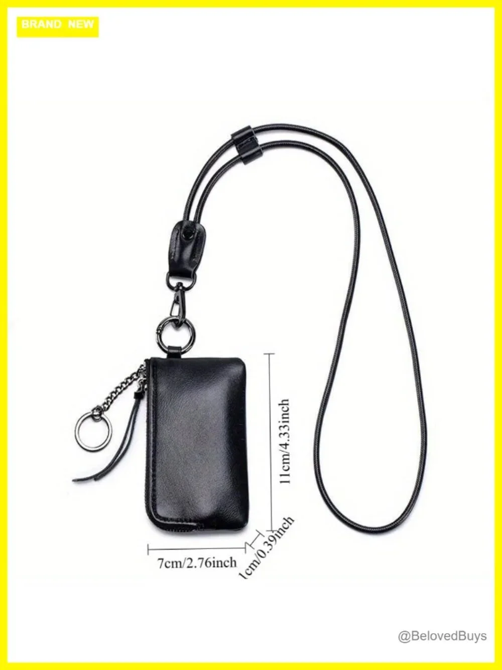 Faux Leather Neck Wallet Mini Coin Purse Keychain Card Holder Soft Compact